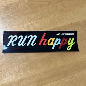 Set of Six Brooks Run Happy Bumper Stickers